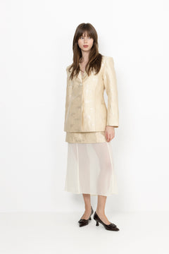Structured Single-Breasted Jacket - Porcelain Cream