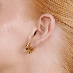 Elda Spike Hoop Earrings - Gold