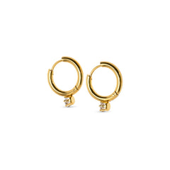 Oline Crystal Hoop Earrings - Gold