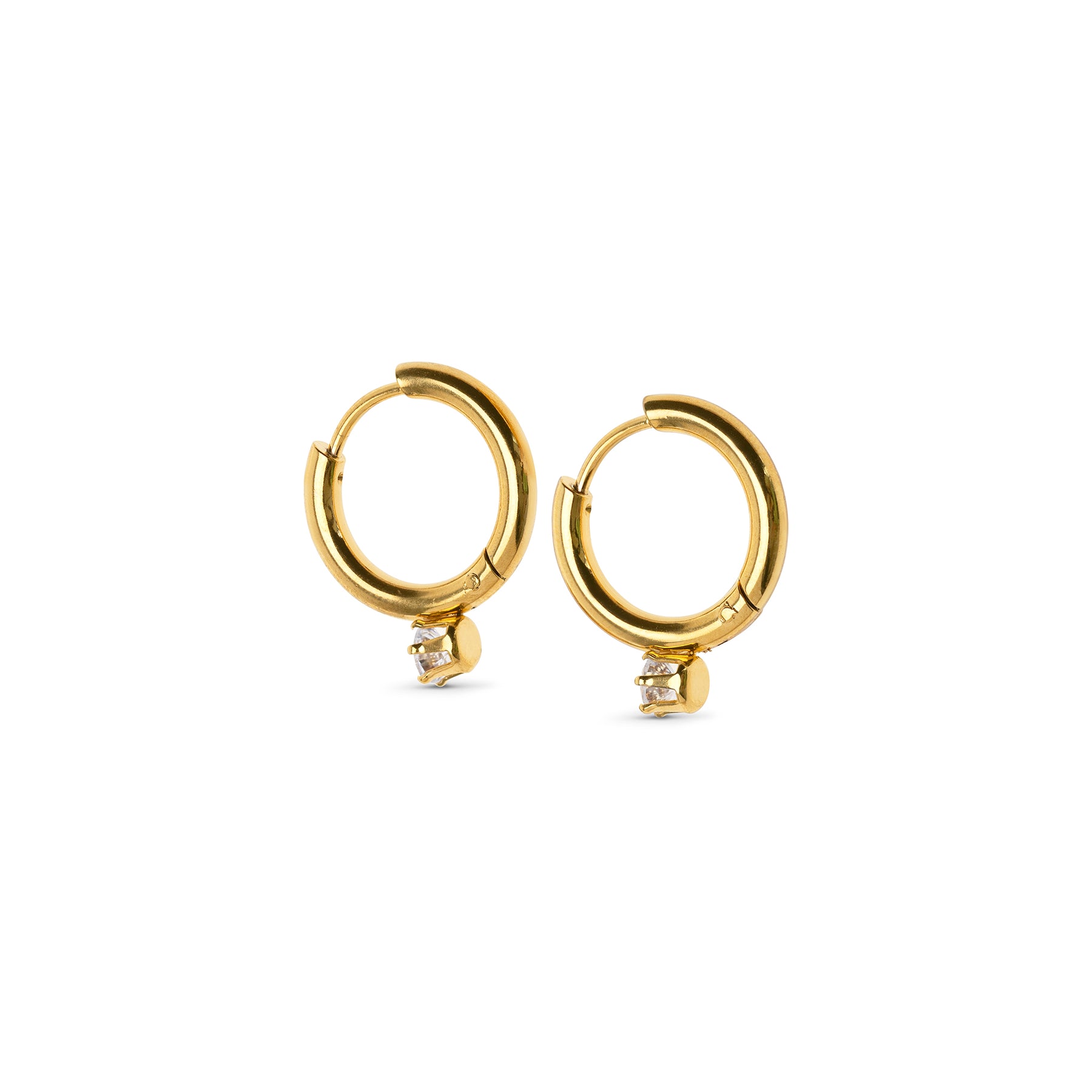 Oline Crystal Hoop Earrings - Gold