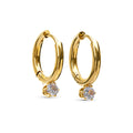 Oline Crystal Hoop Earrings - Gold