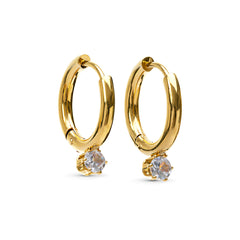 Oline Crystal Hoop Earrings - Gold