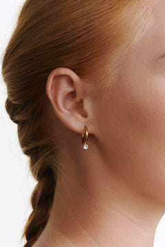 Oline Crystal Hoop Earrings - Gold
