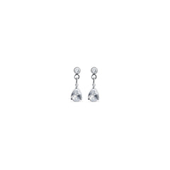 Roslyn Crystal Stud Earrings - Silver