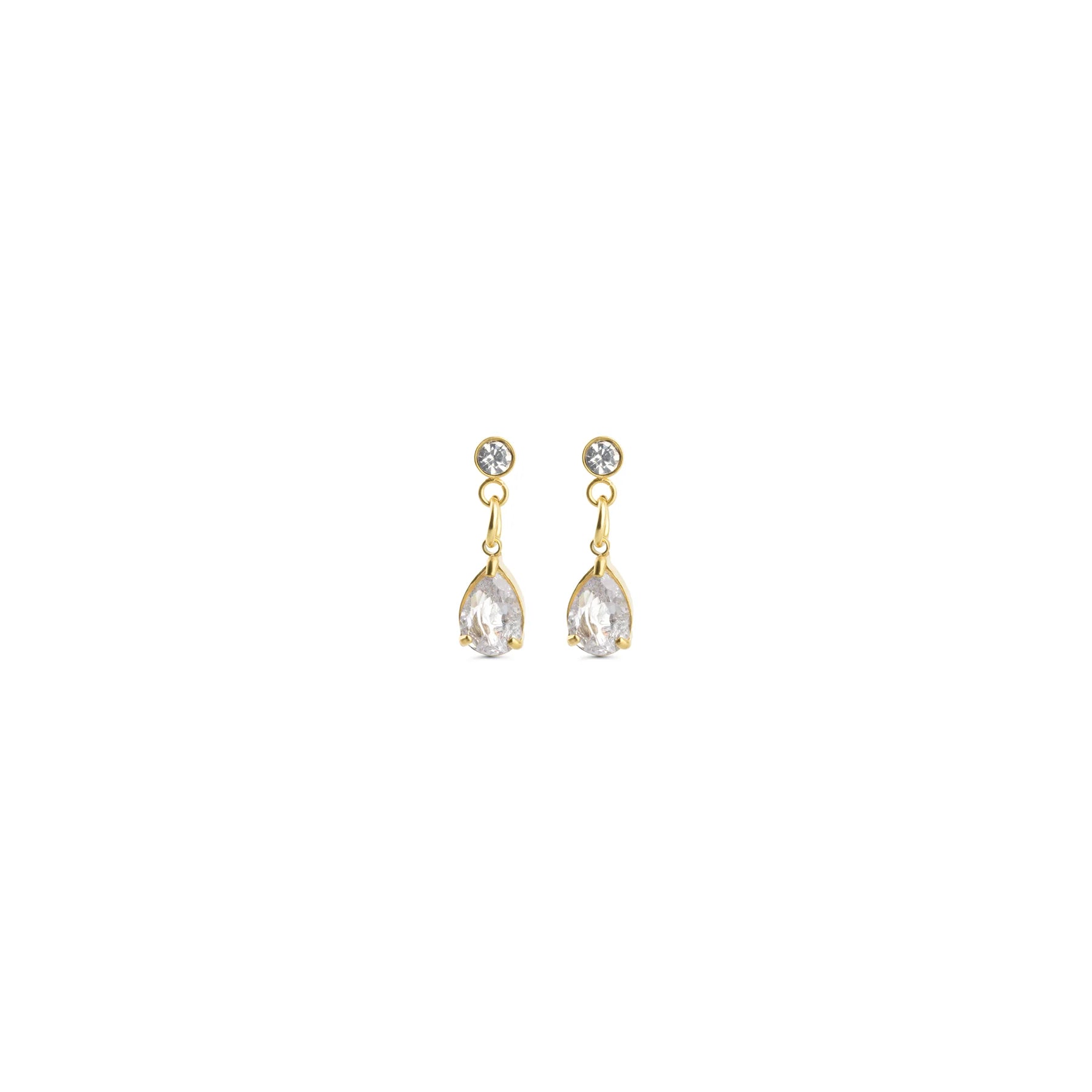 Roslyn Crystal Stud Earrings - Gold