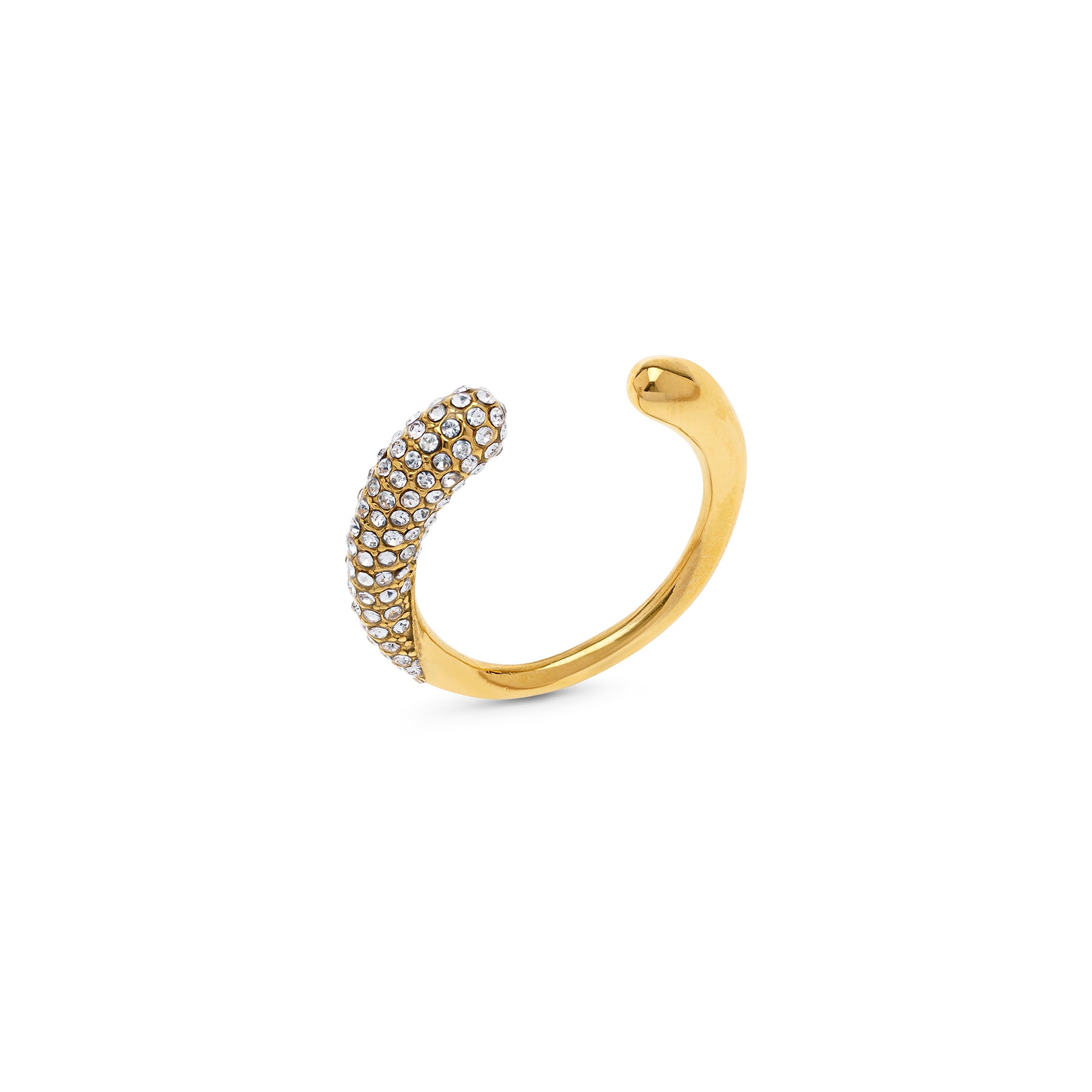 Tolouse Open Crystal Ring - Gold
