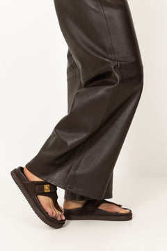 Tuned-In - Chocolate Brown Suede