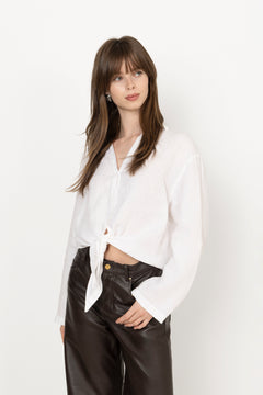 Pia - Linen Shirt - White