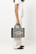 The Stripe Canvas Medium Tote - Blue Sea Multi