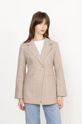 Bowie Herringbone S Blazer - Sand