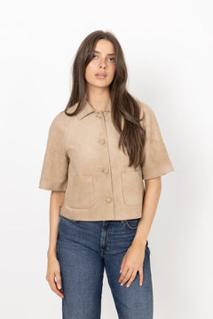 Editta Faux Suede Jacket - Sand