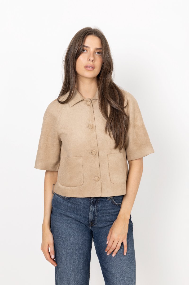 Editta Faux Suede Jacket - Sand