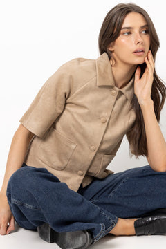 Editta Faux Suede Jacket - Sand