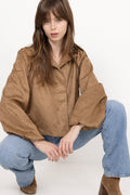 Tirsa Faux Suede Jacket - Cognac