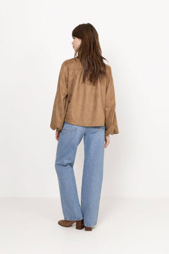 Tirsa Faux Suede Jacket - Cognac