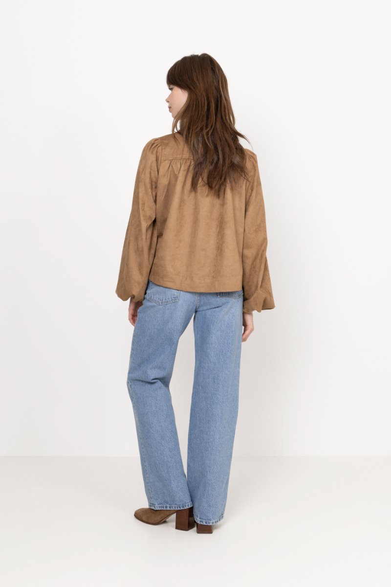 Tirsa Faux Suede Jacket - Cognac