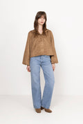 Tirsa Faux Suede Jacket - Cognac