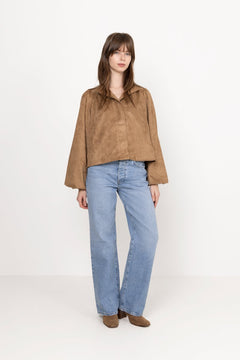 Tirsa Faux Suede Jacket - Cognac