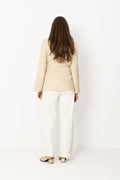Carmia Melange Tie Blazer - Beige Melange