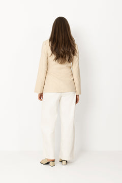 Carmia Melange Tie Blazer - Beige Melange