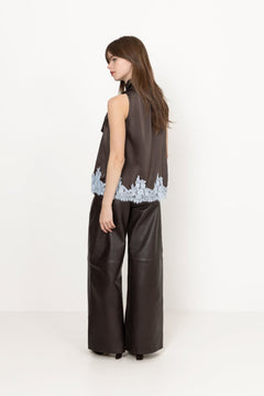 Lorenz Lace Top - Dark Brown