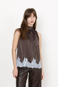 Lorenz Lace Top - Dark Brown