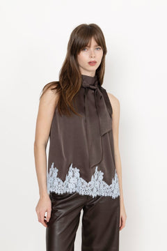 Lorenz Lace Top - Dark Brown