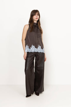 Lorenz Lace Top - Dark Brown