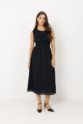 Myrna Dot Dress - Black