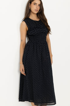 Myrna Dot Dress - Black