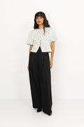 Anela Dot Blouse - White
