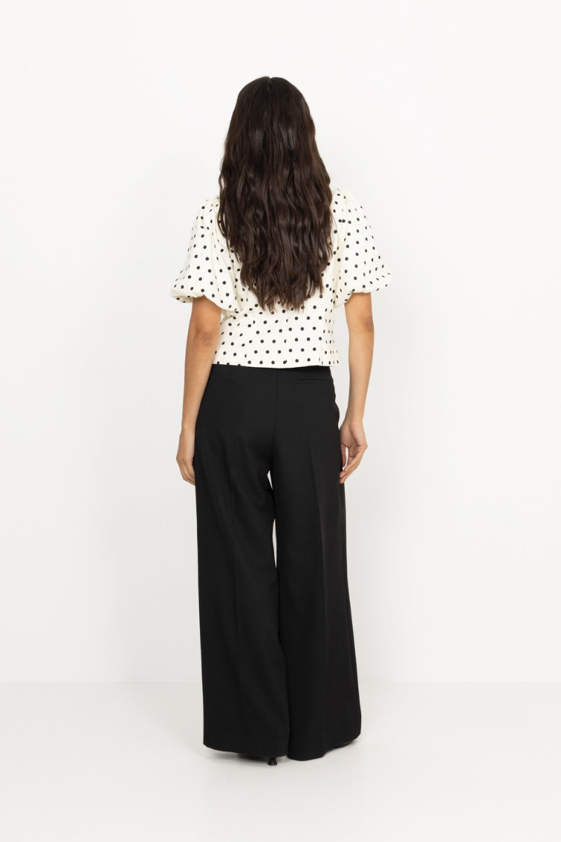 Anela Dot Blouse - White