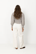 Marcia Check Blouse - Dusty Brown