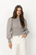 Marcia Check Blouse - Dusty Brown