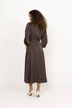 Malinga Dot Dress - Dark Brown