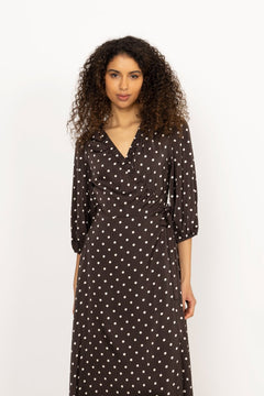 Malinga Dot Dress - Dark Brown
