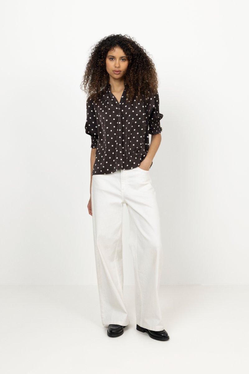 Diana Dot Blouse - Dark Brown