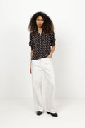 Diana Dot Blouse - Dark Brown