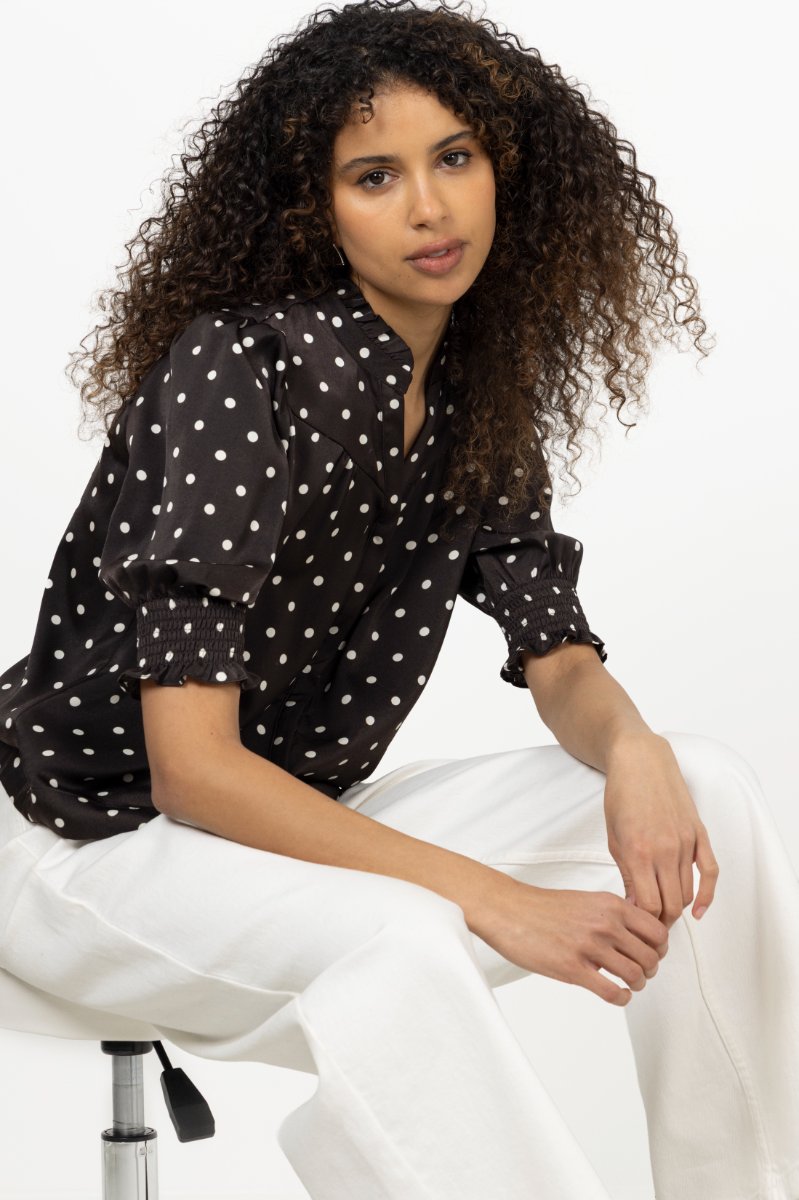 Diana Dot Blouse - Dark Brown