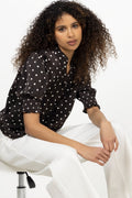 Diana Dot Blouse - Dark Brown