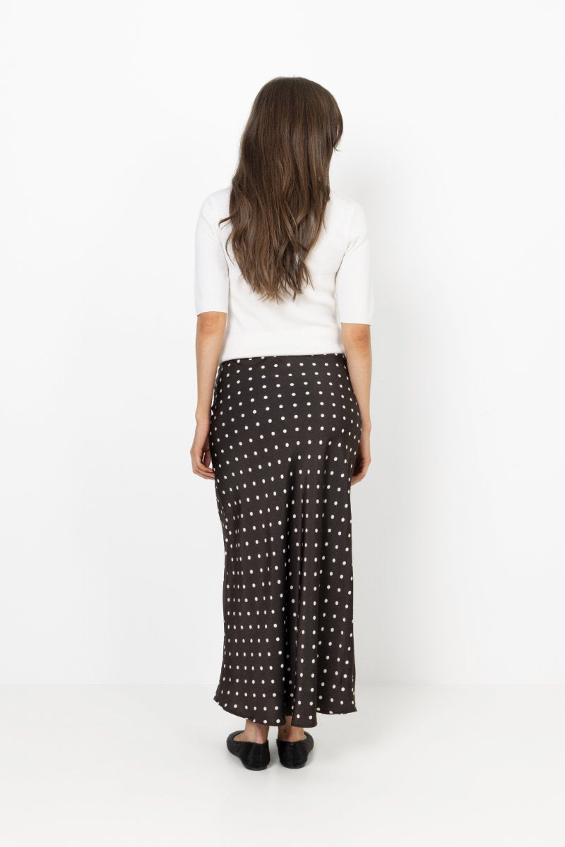 Viso Dot Skirt - Dark Brown