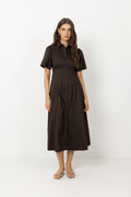 Baia Poplin Dress - Chocolate Brown