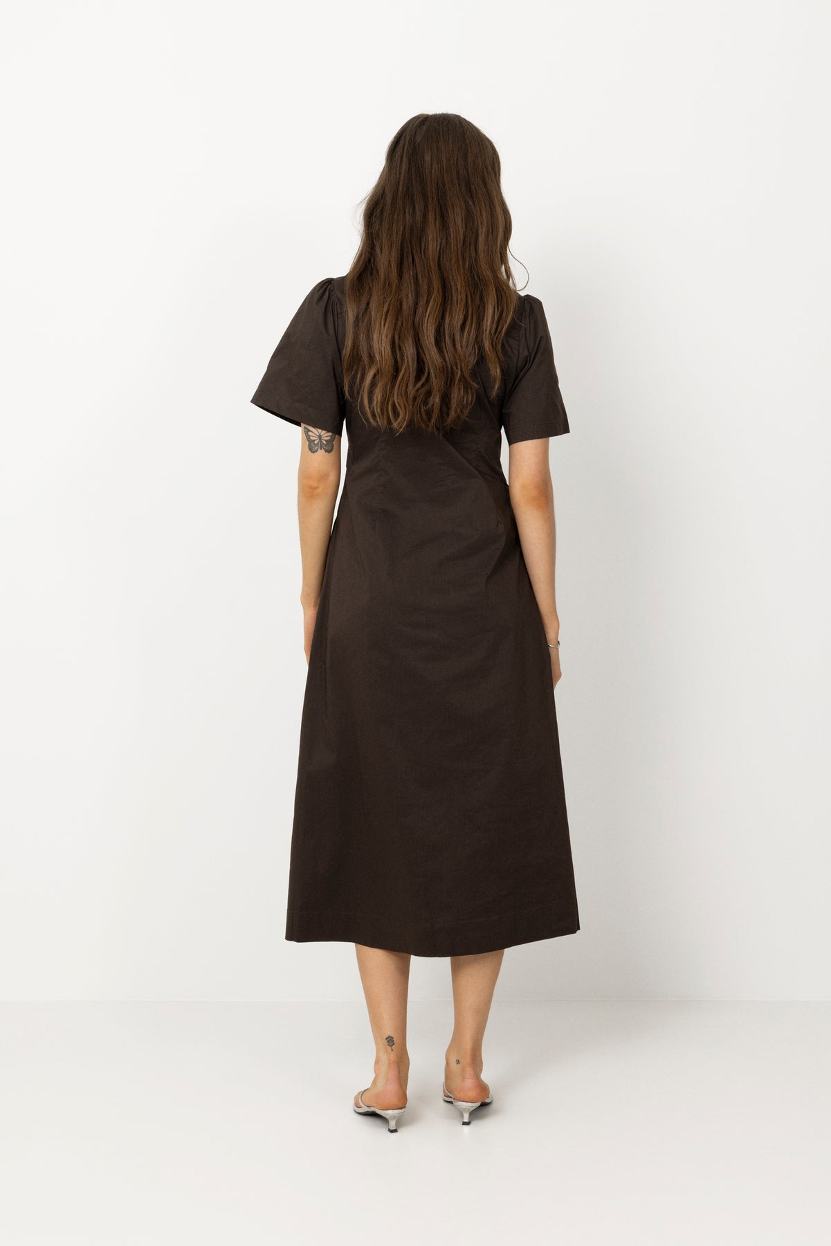 Baia Poplin Dress - Chocolate Brown