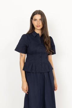 Balara Poplin Shirt - Navy
