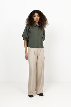 Etta Poplin Shirt - Army