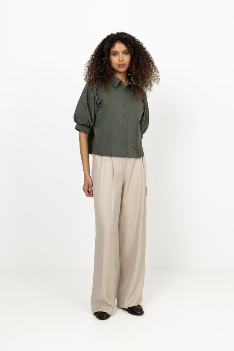 Etta Poplin Shirt - Army