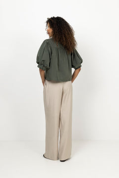 Etta Poplin Shirt - Army