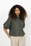 Etta Poplin Shirt - Army