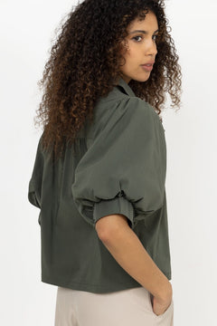 Etta Poplin Shirt - Army