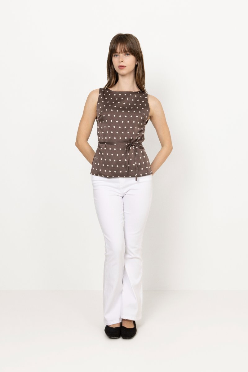 Nassa Big Dot Top - Dark Brown